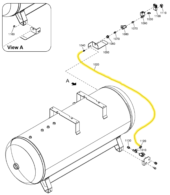 Quincy Compressor 0070725007 Hose